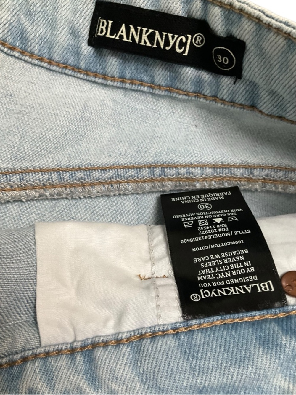 BLANK NYC Women’s Denim Shorts Light Wash Denim Drawstring Shorts Size 30 NWT - Picture 13 of 13